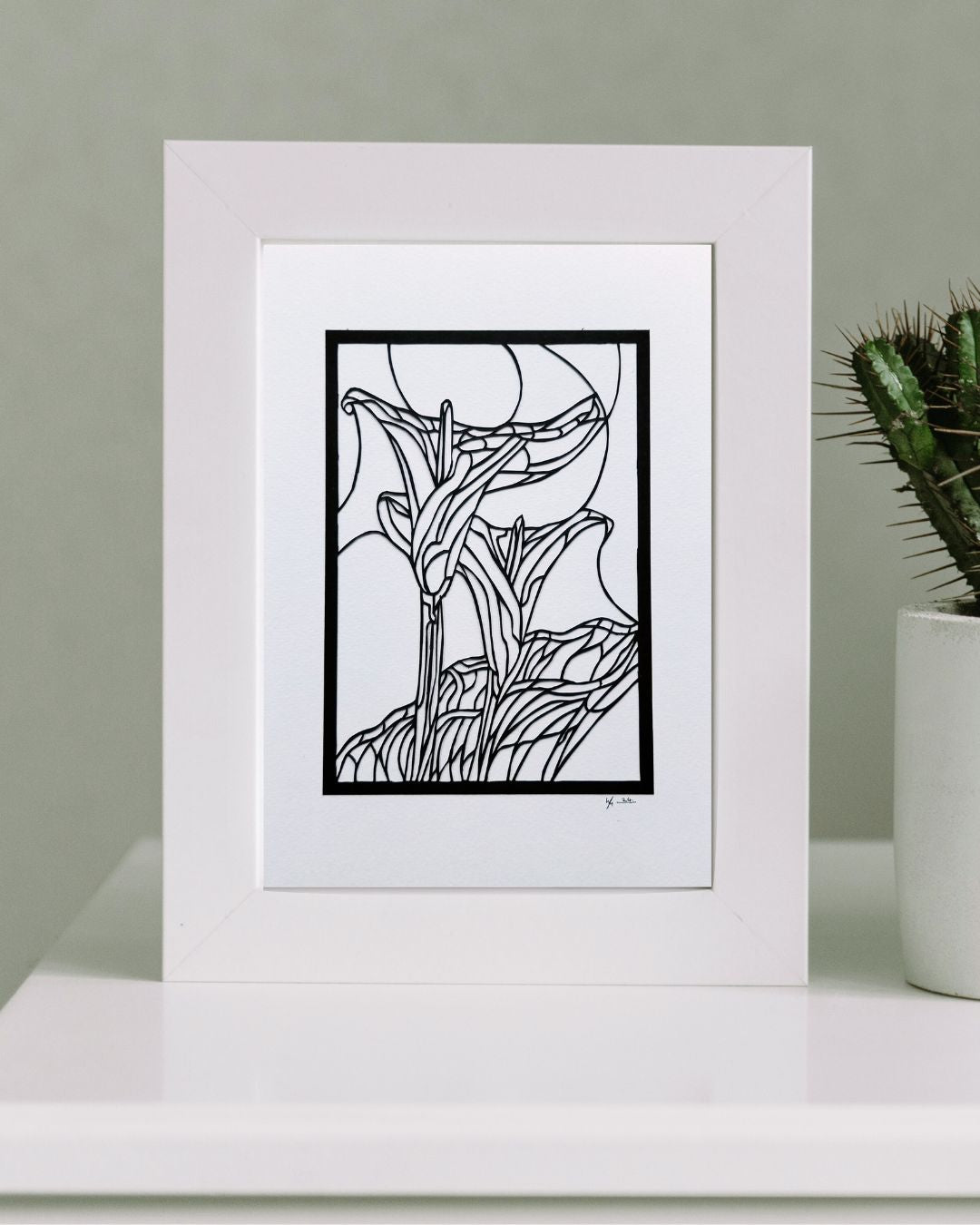 Peace Lilies - Original Papercutting by Willow McKenzie