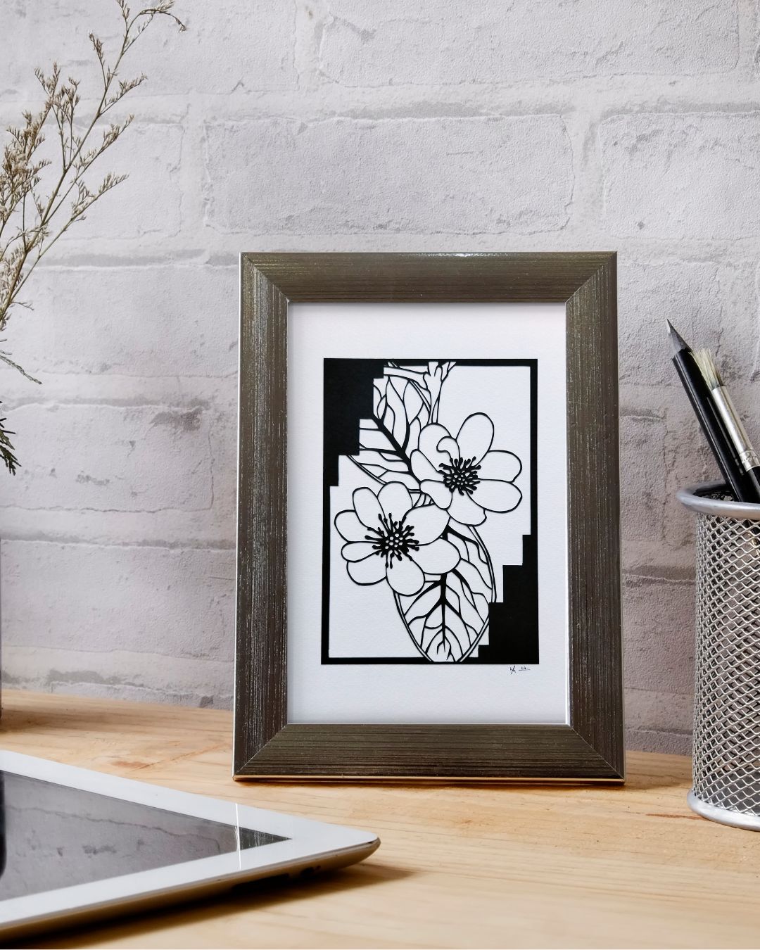 Peach Blossom - Original Papercutting by Willow McKenzie