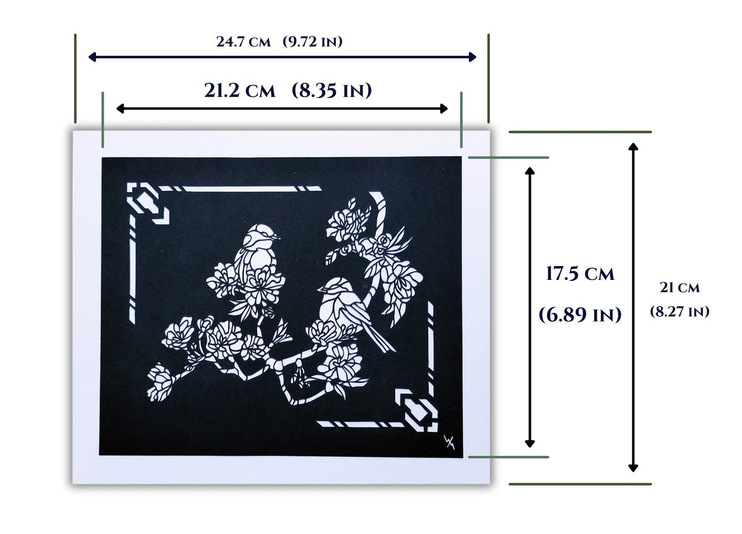 The Blossom Birds - Original Papercutting by Willow McKenzie