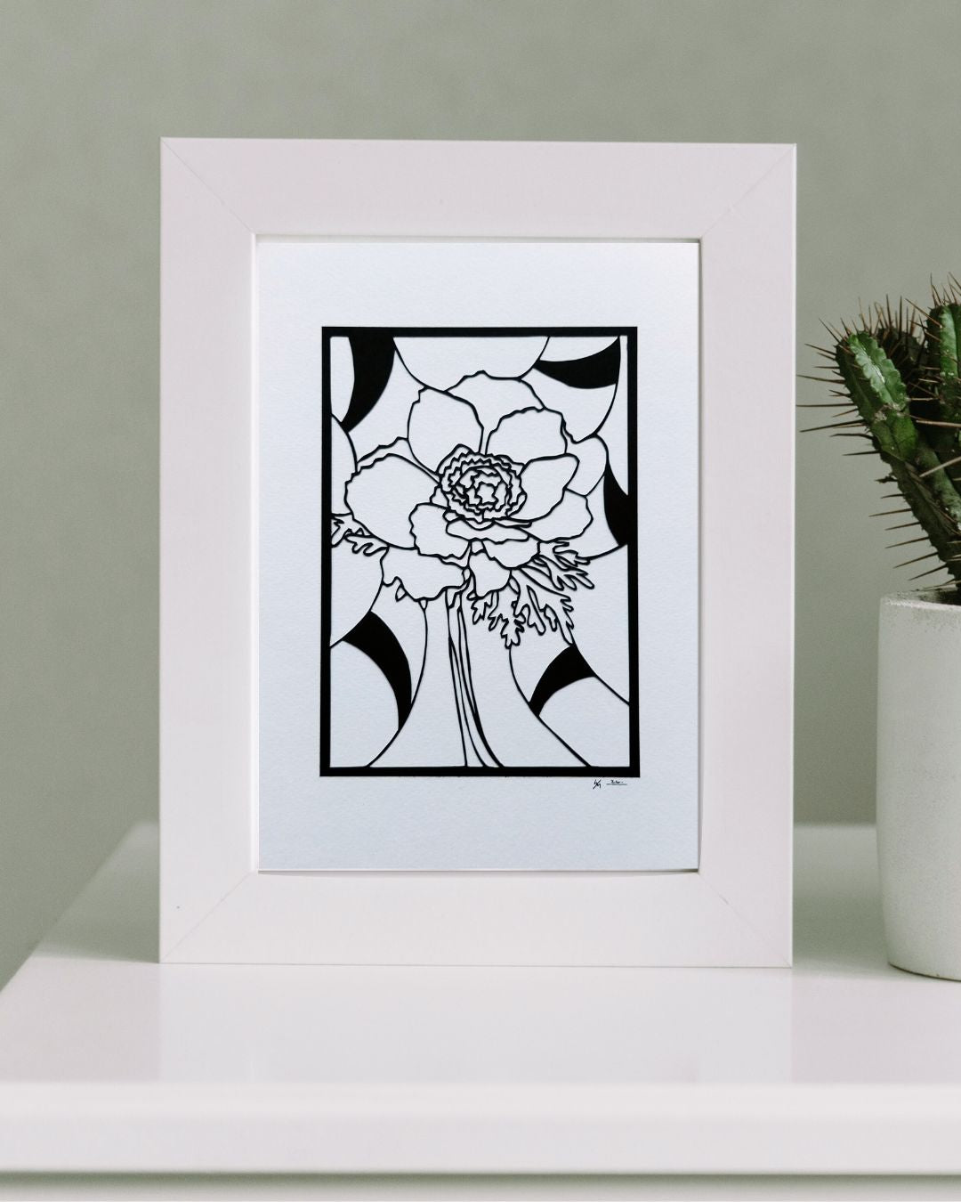 The Poppy Anemone - Original Papercutting by Willow McKenzie